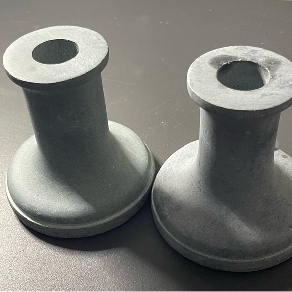 Studio McGee Taper Candle Holder Set - Soapstone Gray, Short (Set of 2) - Picture 3 of 5